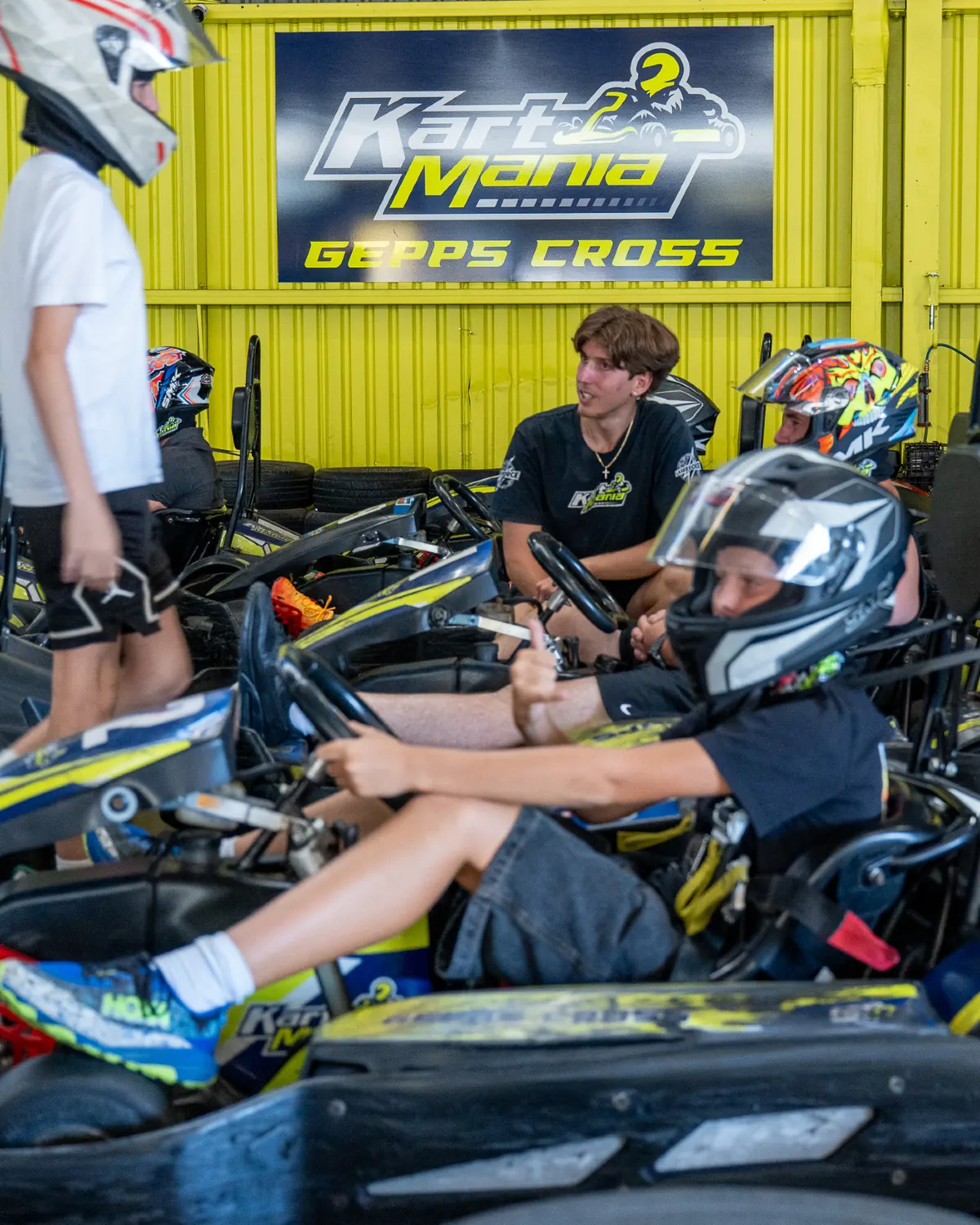 Go-karts on the track